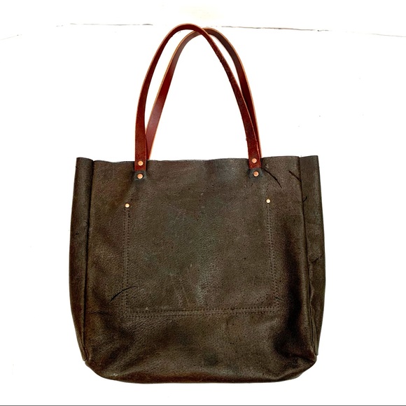 Textured Leather Reversible Tote Shoulder Bag - Picture 10 of 13